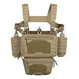 BOMTURN Chest Rig Tactical Airsoft Chest Rig 1000D Molle Micro Chest Rigs Adjustable Detachable Modular Vest with Mag Pouch