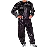 GOLD XIONG PADISHAH [Upgrade] Heavy Duty Sauna Suits Exercise sweat sauna suit,Men Sweat Suit Plus Size Sauna Suit for Men and Women - Suitable for sauna,exercise,sports,walk(Black A,X-Large)