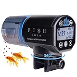 FISHNOSH Automatic Fish Feeder for Aquarium - New Generation 2022, Auto Food Dispenser with Timer for Small Tank, Big Aquariums & Pond - Battery-Operated Feeders for Goldfish, Koi, & More on Weekend