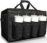FRESHIE Insulated Food Delivery Bag with Cup Holders / Drink Carriers Premium XXL, Great for Beverages, Grocery, Pizza, Commercial Quality Hot and Cold (XL Pro)
