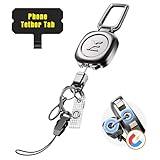 ELV Magnetic Metal Retractable Keychain: Heavy Duty Carabiner Badge Holder Retractable – Tactical All Metal Badge Reel with Badge Clip Key Ring & Phone Tethers (Gunmetal)