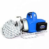Landworks Electric Towing Capstan Winch Hoist Portable Cordless Brushless Motor Li-Ion Battery Powered 1000-2000 1/2-1 Ton Max Pulling Force for Forestry Hunting Off Road (Low Stretch Rope Included)