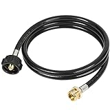 ATKKE 1lb to 20lb Propane Tank Adapter Hose, 6 Feet 1 lb to 20 lb Propane Hose Converter Replacement for Weber Q Grill, Coleman Grill, Blackstone 17' - 22' Griddle and More Portable Appliances