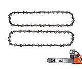 2 Pack 14 Inch Chainsaw Chain 3/8' LP Pitch 050' Gauge 52DL, Chain Saw Blade Fits for Portland, Craftsman, Echo, Poulan, Ryobi, Worx, Sun Joe and more
