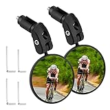 Accmor 2pcs Bike Mirror, Bar End Bicycle Riding Rearview Mirrors for Handlebars, Adjustable 360 Degree Rotatable Convex Mirror for Mountain Road Bikes