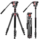 Tripod Camera Tripod, 72' Video Tripod with Fluid Head, Aluminum Heavy Duty Tripod with Carry Bag, Professional Camera Tripods & Monopods, Compatible with Video Camera, DSLR, Camcorder