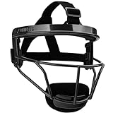 Dinictis Softball Face Mask, Lightweight, Comfortable, with Wide Field Vision, Durable and Safe Face Guards, Premium Protective Softball Fielder's Mask-Black-Youth(M)