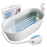 SereneLife Portable Spa Bubble Bath Massager - Thermal Spa Waterproof Non-slip Mat with Suction Cup Bottom, Motorized Air Pump & Adjustable Bubble Settings - Remote Control Included - PHSPAMT22
