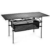 WUROMISE Sanny Outdoor Folding Portable Picnic Camping Table, Aluminum Roll-up Table with Easy Carrying Bag for Indoor,Outdoor,Camping, Beach,Backyard, BBQ, Party, Patio, Picnic