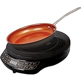 NUWAVE Gold Precision Induction Cooktop, Portable, Large 8” Heating Coil, 12” Shatter-Proof Ceramic Glass Surface, 3 Wattage Settings 600, 900, and 1500 Watts, 9” Duralon Non-Stick Fry Pan Included