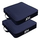 KIMI HOUSE 2 Pieces Black Indoor & Outdoor Chair Cushion, Boat Canoe Kayak Seat, Stadium Seating for Bleachers, Best for Camping, Bleachers, Sports Events