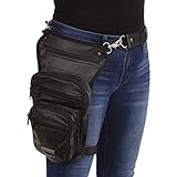 Milwaukee Leather MP8895 Conceal an Carry Black Leather Thigh Bag with Waist Belt - One Size
