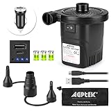 AGPTEK Rechargeable Air Pump, Electric Air Pump Quick-Fill Inflator & Deflator with 3 Nozzles, Lightweight & Portable Rechargeable Air Pump Perfect for Air Beds, Air Mattresses, Pool Toys & Inflatable