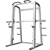GFS Smith Machine with Linear Bearings with 7° Angle Free-Weight Barbell , Home and Semi - Commercial Gym Workout Center Designed for Upper and Lower Body Exercise