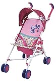Baby Alive Doll Stroller with Retractable Canopy (D82091), Safety Harness for Baby Doll, Two-Toned Handle & Wheels, Storage Basket, Fits Dolls up to 24 inches - Foldable for Easy Toy Storage, Age 3+