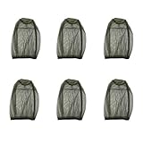 6 Pack Mosquito Head Net Face Mesh Net Head Protecting Net for Outdoor Hiking Camping Climbing Walking Mosquito Fly Insects Bugs Preventing (Regular Size, Grey)