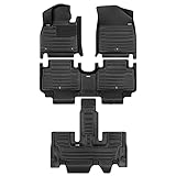 TuxMat - for Tesla Model X 7-Seater 2022-2024 Models - Custom Car Mats - Maximum Coverage, All Weather, Laser Measured - This Full Set Includes 1st, 2nd and 3rd Rows Black