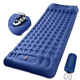 MEETPEAK Inflatable Sleeping Pad for Camping, Extra Thick 4 inch Sleeping Mat with Pillow Built-in Pump, Compact & Ultralight Camping Air Mattress for Backpacking, Hiking, Tent, Traveling