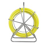 ECO-WORTHY Fish Tape Fiberglass 6MM 425FT Reel Wire Cable Running Rod Duct Rodder Fishtape Puller