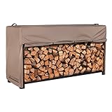 ULTCOVER Waterproof Firewood Racks Cover 8 Feet Heavy Duty Outdoor Logs Holder Stand Cover