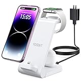 Wireless Charging Station, 3 in 1 Wireless Charger for iPhone14 13 12 11 X Pro Plus Max SE XS XR, 18w Fast Charging Stand Dock Compatible with Apple Watch Series Ultra 8 7 6 SE 5 4 3 2 & Airpods