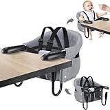  Fader Baby high Chair, Hook on high Chair, Portable High Chair for Travel, High Chair for Table, Portable & Foldable，Suitable for Family and Travel, for Babies 6-36 Months for Eating & Dining (Grey)