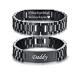 VNOX Dad Bracelet for Dad from Daughter - Stainless Steel Link Bracelet Personalized Dad Jewelry Fathers Gifts for Dad Daddy Father form Daughter Kids, Father Day Birthday Day Gifts for Dad