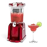 Nostalgia Frozen Drink Maker and Margarita Machine for Home - 32-Ounce Slushy Maker with Stainless Steel Flow Spout - Easy to Clean and Double Insulated - Retro Red