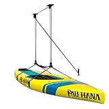 StoreYourBoard Standup Paddleboard and Surfboard Ceiling Storage Pulley System, Garage Mount Hoist, Heavy Duty Holds 150 lbs