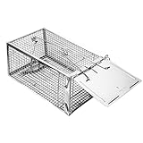 SZHLUX Rat Trap,Mouse Traps Work for Indoor and Outdoor,Small Rodent Animal-Mice Voles Hamsters Cage,Catch and Release(Medium), Silver (SZ-SL3616D)