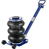 VEVOR Air Jack, 3 Ton/6600 lbs Triple Bag Air Jack, Air Bag Jack Lift Up to 15.75 Inch, 3-5S Fast Lifting Air Bag Jack for Cars with Adjustable Long Handle (Blue)