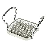 French Fry Cutter By Home Basics, French Fry Cutter Stainless Steel French Fry Slicer | With Easy Grip Handles,Silver