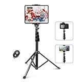 Selfie Stick Tripod, SAVEYOUR 51' Extendable Tripod Stand with Universal Phone/Pad Clip, Remote Shooting Compatible with iPhone & Android Devices, Phone Tripod for Video Shooting, Vlog, Selfie Black