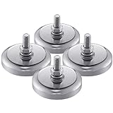 4 Pack Neodymium Round Magnet with M6 Male Thread, 150 lb Round Magnet with Bolt Stud Mounting Magnet for Lighting, Camera and Other Brackets