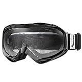 OutdoorMaster OTG Ski Goggles - Over Glasses Ski/Snowboard Goggles for Men, Women & Youth - 100% UV Protection (Black Frame + VLT 99% Clear Lens)