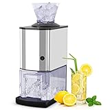 Costzon Electric Ice Crusher, Stainless Steel Ice Shaver w/Large Capacity Ice Container & Ice Chute, Quick Heat Dissipation, Tabletop Shaved Ice Machine for Home, Party, Bars, Restaurants