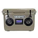 Seismic Audio - SC37WS-Tan - 37 Quart Tan Hard Cooler Box with Built-in Bluetooth Speakers