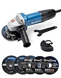 DongCheng Angle Grinder 4-1/2 inch 6.7-Amp Paddle Switch Cut off Tool 11800RPM Electric Grinder Power Tools with Cutting & Grinding Wheels, Flap Discs, Auxiliary Handle for Wood Metal & Rust Removal