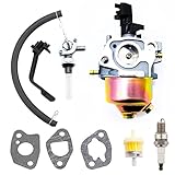 Carburetor for Champion Power Equipment 3500 4000 Watts Gas Generator Engine with Gasket Fuel Filter Fuel Tank Switch Valve Spark Plug kit