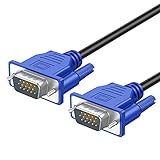 VGA Cable 5 Feet, VGA to VGA Monitor Cable 1080P Full HD 15pin Male to Male Video Cord for Computer PC Monitor Laptops TV Projectors and More (Blue, 1.5M)