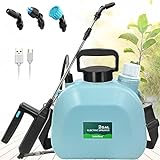 SideKing Battery Powered Garden Sprayer 2 Gallon, Upgrade Powerful Electric Sprayer with 3 Mist Nozzles, Retractable Wand, Rechargeable Handle with Adjustable Shoulder Strap for Lawn & Garden