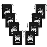 AhlsenL 24 Pack Video Game Party Supplies Gaming Party Bags Drawstring Bags Gaming Party Decorations for Kids Video Game Themed Birthday  Party (Level UP!)