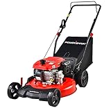 PowerSmart Push Lawn Mower Gas Powered, 21 Inch Gas Lawn Mower with 209CC 4-Stroke Engine, 3 in 1 Gas Lawnmower with 5 Adjustable Cutting Heights (1.18'-3'), DB2194