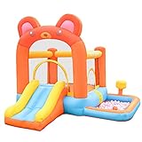 Doctor Dolphin Inflatable Bounce House Slide Bear Theme with Blower - Punching Bag - Ball Pit, Bouncy House for Kids 2 - 12 Outdoor or Indoor