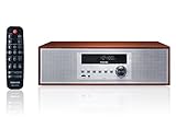 Toshiba TY-CWU700 Vintage Style Retro Look Micro Component Wireless Bluetooth Audio Streaming & CD Player Wood Speaker System + Remote, USB Port for MP3 Playback, FM Stereo Digital Tuner, AUX Input