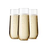 TOSSWARE POP 9oz Flute, Premium Quality, Recyclable, Unbreakable & Crystal Clear Plastic Champagne Glasses,Flute , 12 Count (Pack of 1)