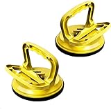 FCHO Glass Suction Cup Heavy Duty Aluminum Vacuum Plate Puller Handle Holder Hooks Duty Galss Lifting/Tile Suction Cup Lifter/Moving Glass/Pad for Lifting (Yellow, 2Pack)