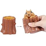 2 PCS Set Squeeze Squirrel Toys Decompression Evil Squirrel Cup, Sensory Fidget Toys, Squishes Toy Stress Relief for Kids & Adult Tricky Funny Squeeze Toys