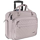 VANKEAN Laptop Bag Women with Wheels, 15.6 Inch Rolling Briefcase for Women, Water Repellent Overnight Rolling Computer Bag with RFID Pockets for Travel Business Work School, Light Dusty Pink