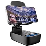 comiso Cell Phone Stand with Wireless Bluetooth Speaker, Punchy Bass & HD Stereo Sound Speaker for Home & Outdoors Compatible with iPhone/ipad/Samsung, Unique Ideal Gifts for Men Women-Black